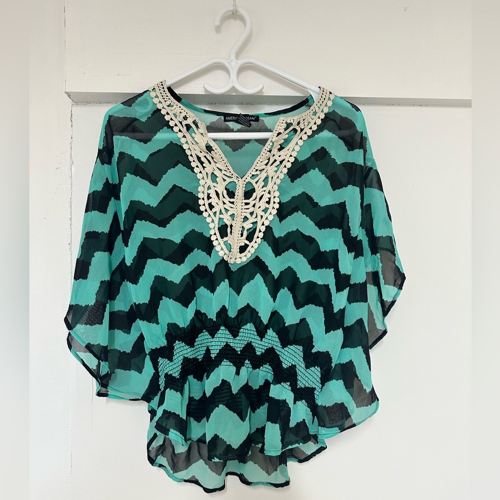 American Dream Flutter Sleeve Blouse